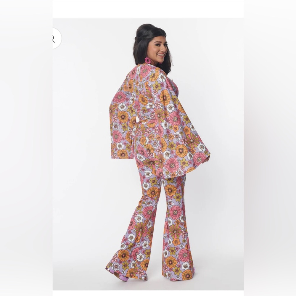 Smack Parlor from u pique vintage 2 piece hippie retro floral set size small/4 - Picture 2 of 10